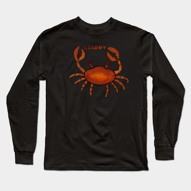 Crabby. Cute Crab Sea Creature Design. Long Sleeve T-Shirt by StephJChild